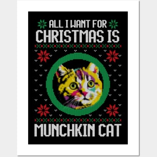 All I Want for Christmas is Munchkin Cat - Christmas Gift for Cat Lover Posters and Art